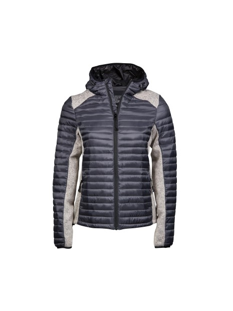 TEE JAYS LADIES HOODED OUTDOOR CROSSOVER space grey/grey melange personnalisable
