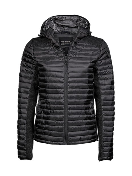 TEE JAYS LADIES HOODED OUTDOOR CROSSOVER black melange/black personnalisable