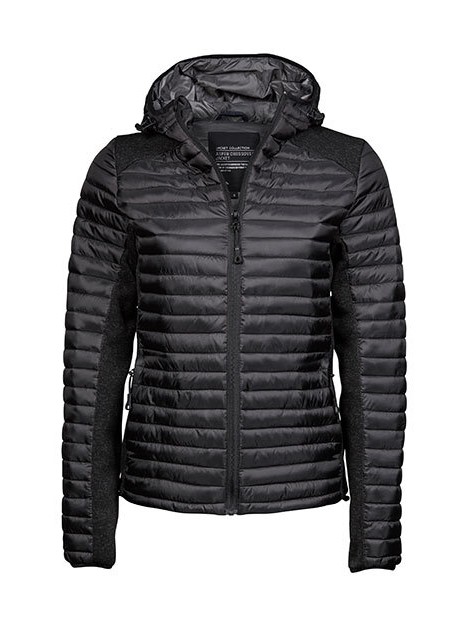TEE JAYS LADIES HOODED OUTDOOR CROSSOVER BLACK/BLACK HEATHER personnalisable