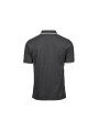 TEE JAYS LUXURY STRIPE STRETCH POLO gris foncé/blanc personnalisable