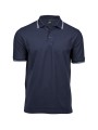 TEE JAYS LUXURY STRIPE STRETCH POLO bleu marine/blanc personnalisable