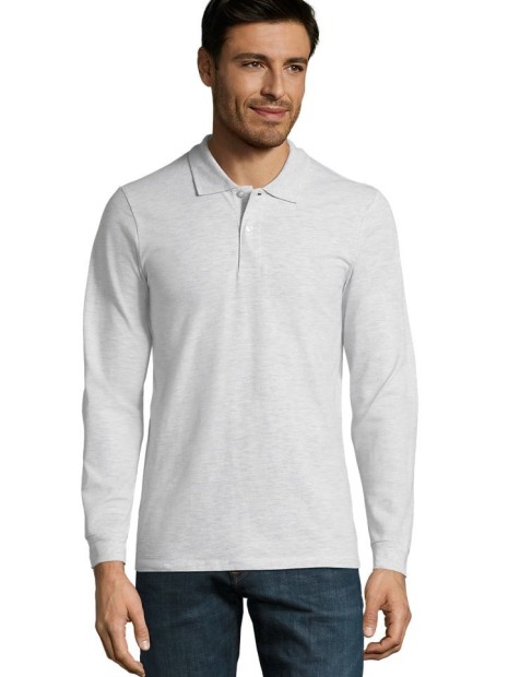 Polos à personnaliser SOL'S Perfect Lsl Men blanc chiné