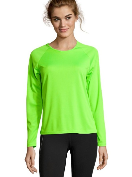 T-Shirts à personnaliser SOL'S Sporty Lsl Women vert fluo