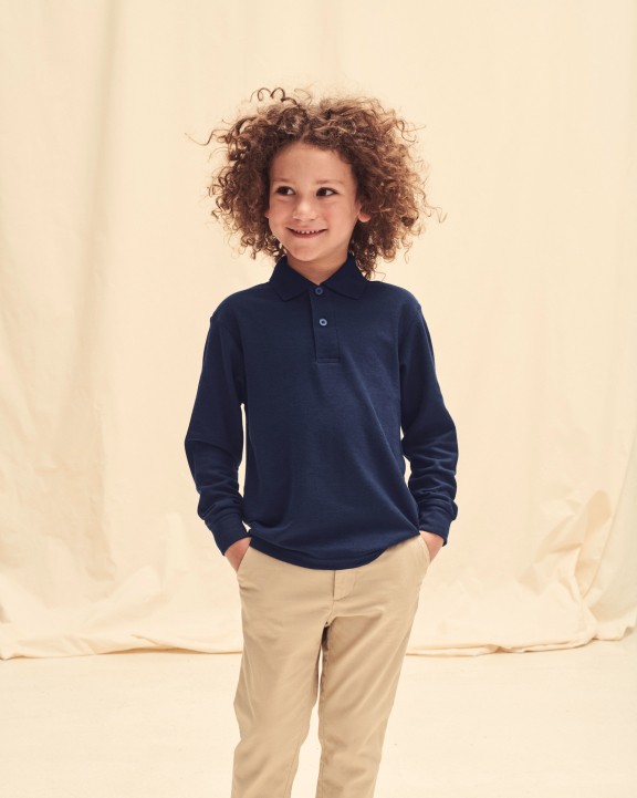 FOL Kinder Langarm-Polohemd 65/35 Poloshirt personalisierbar