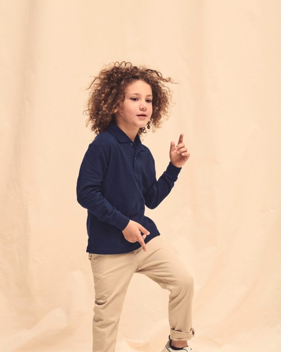 FOL Kinder Langarm-Polohemd 65/35 Poloshirt personalisierbar