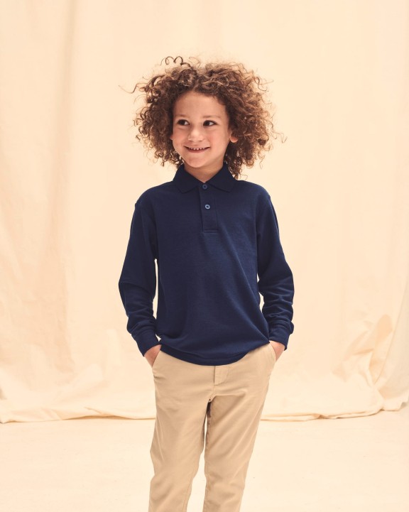 FOL Kinder Langarm-Polohemd 65/35 Poloshirt personalisierbar