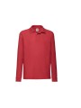 FOL Polo enfant 65/35 manches longues rouge personnalisable
