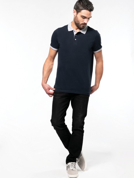 Polos à personnaliser KARIBAN Polo piqué bicolore homme 