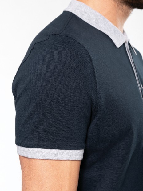 Polos à personnaliser KARIBAN Polo piqué bicolore homme 