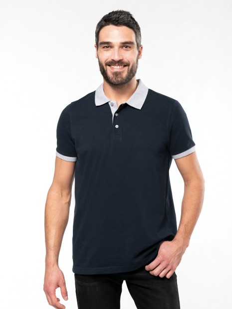 Polos à personnaliser KARIBAN Polo piqué bicolore homme 