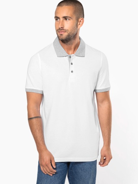 Polos à personnaliser KARIBAN Polo piqué bicolore homme 