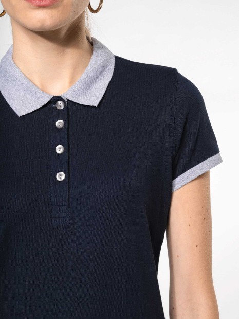 Polos à personnaliser KARIBAN Polo piqué bicolore femme 
