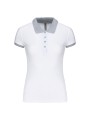 KARIBAN Polo piqué bicolore femme blanc/gris oxford personnalisable