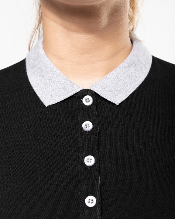 Poloshirt KARIBAN Piqué-damespolo tweekleurig voor bedrukking &amp; borduring