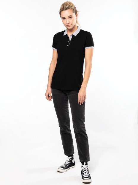 Polos à personnaliser KARIBAN Polo piqué bicolore femme 