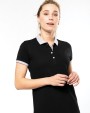 Poloshirt KARIBAN Piqué-damespolo tweekleurig voor bedrukking &amp; borduring