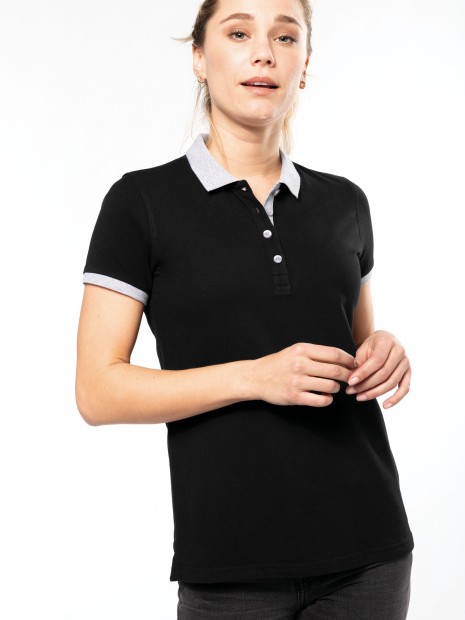 Polos à personnaliser KARIBAN Polo piqué bicolore femme 