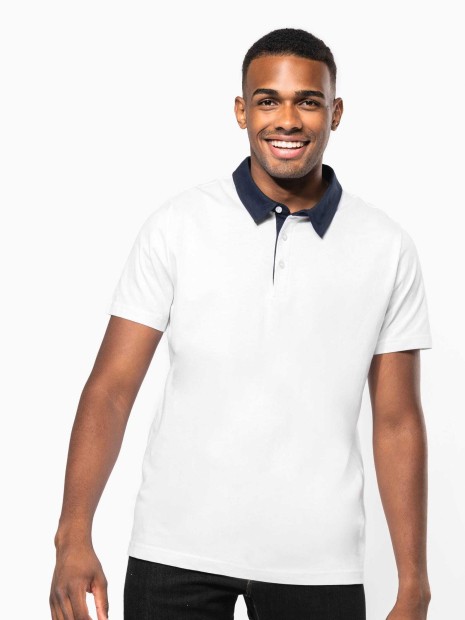 Polos à personnaliser KARIBAN Polo jersey bicolore homme 