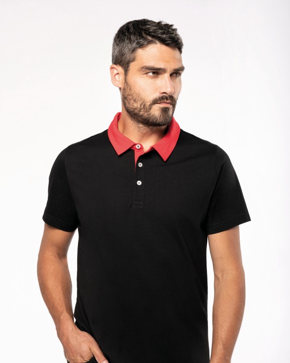 Poloshirt KARIBAN Tweekleurige herenpolo jersey voor bedrukking &amp; borduring
