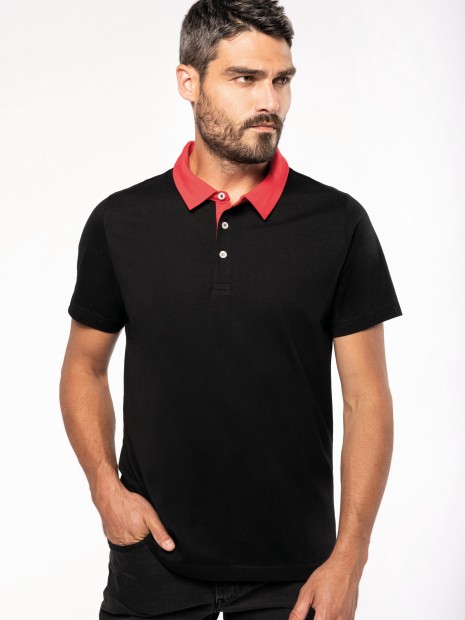 Polos à personnaliser KARIBAN Polo jersey bicolore homme 