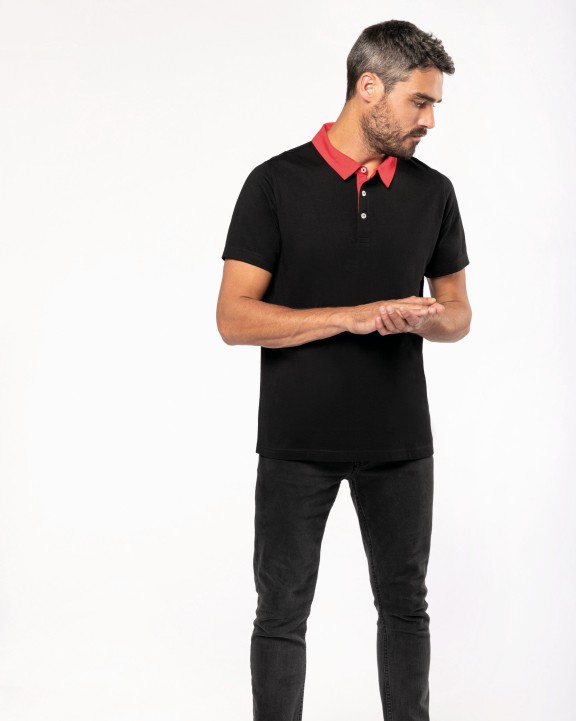 Poloshirt KARIBAN Tweekleurige herenpolo jersey voor bedrukking &amp; borduring