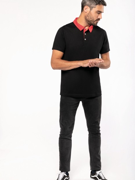 Polos à personnaliser KARIBAN Polo jersey bicolore homme 