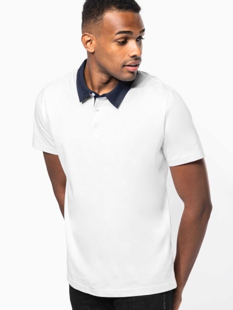 Polos à personnaliser KARIBAN Polo jersey bicolore homme 