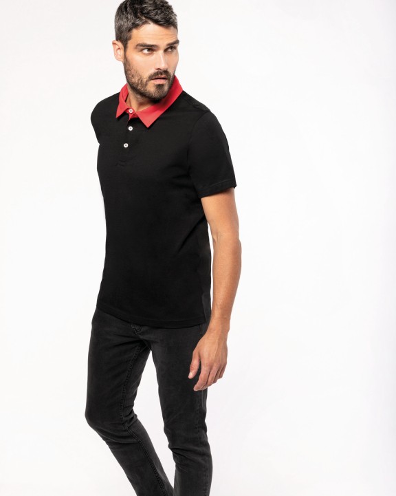 Poloshirt KARIBAN Tweekleurige herenpolo jersey voor bedrukking &amp; borduring