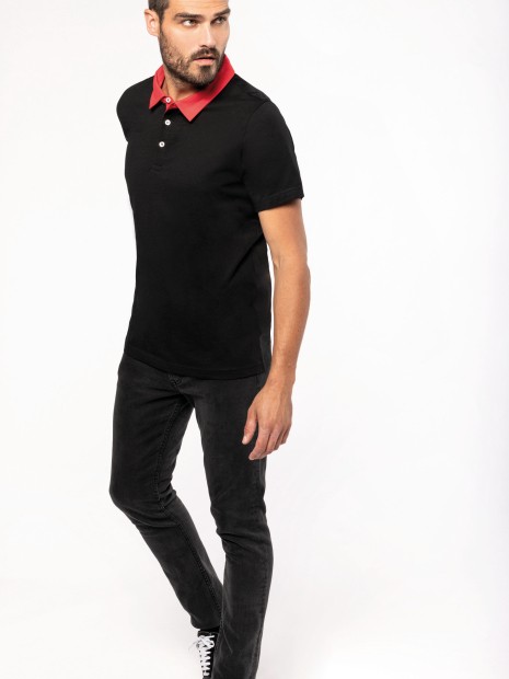 Polos à personnaliser KARIBAN Polo jersey bicolore homme 