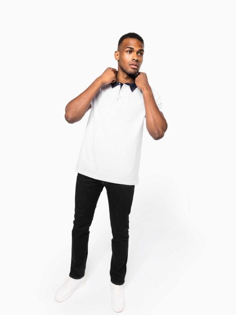 Polos à personnaliser KARIBAN Polo jersey bicolore homme 