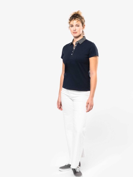 Polos à personnaliser KARIBAN Polo jersey bicolore femme 