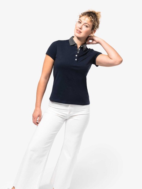 Polos à personnaliser KARIBAN Polo jersey bicolore femme 