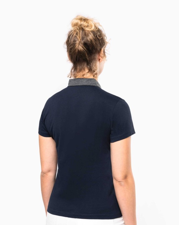 KARIBAN Zweifarbiges Jersey-Polohemd für Damen Poloshirt personalisierbar