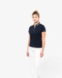 KARIBAN Zweifarbiges Jersey-Polohemd für Damen Poloshirt personalisierbar