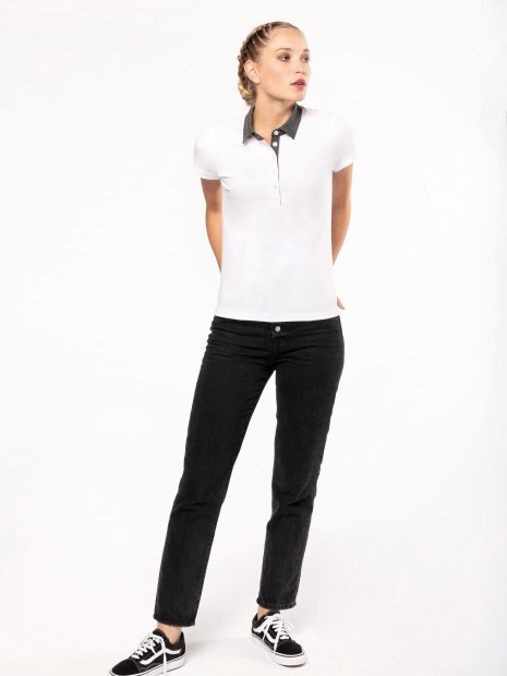 Polos à personnaliser KARIBAN Polo jersey bicolore femme 