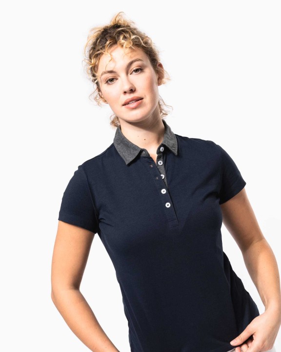 Polo personnalisable KARIBAN Polo jersey bicolore femme