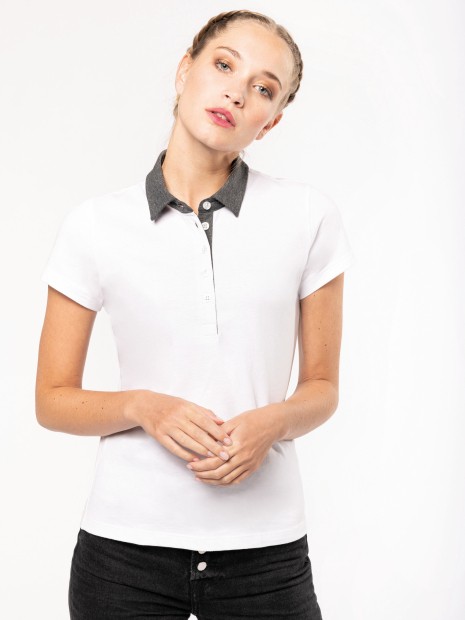 Polos à personnaliser KARIBAN Polo jersey bicolore femme 
