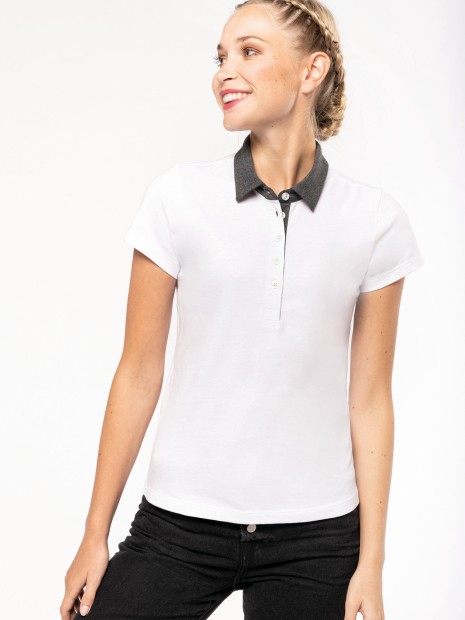 Polos à personnaliser KARIBAN Polo jersey bicolore femme 