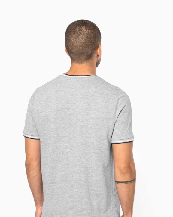 KARIBAN T-Shirt aus Piqué-Trikot mit V-Ausschnitt für Herren T-Shirt personalisierbar