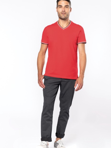 T-Shirts à personnaliser KARIBAN T-shirt maille piquée col V homme 