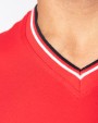 KARIBAN T-Shirt aus Piqué-Trikot mit V-Ausschnitt für Herren T-Shirt personalisierbar