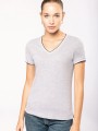 T-Shirts à personnaliser KARIBAN T-shirt maille piquée col V femme 