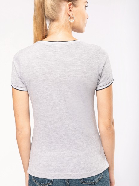 T-Shirts à personnaliser KARIBAN T-shirt maille piquée col V femme 