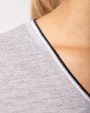 KARIBAN Ladies’ piqué knit V-neck T-shirt T-Shirt personalisierbar