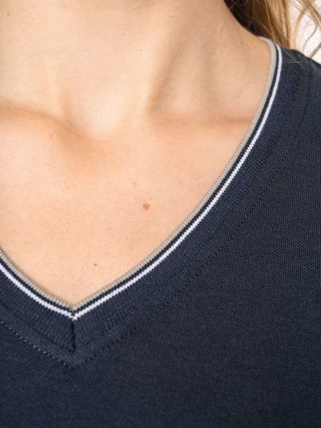 T-Shirts à personnaliser KARIBAN T-shirt maille piquée col V femme 