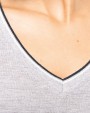 KARIBAN Ladies’ piqué knit V-neck T-shirt T-Shirt personalisierbar