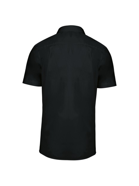 KARIBAN Chemise pilote manches courtes homme noir personnalisable