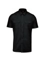 KARIBAN Chemise pilote manches courtes homme noir personnalisable