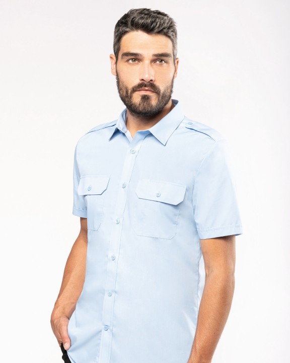 Chemise personnalisable KARIBAN Chemise pilote manches courtes homme