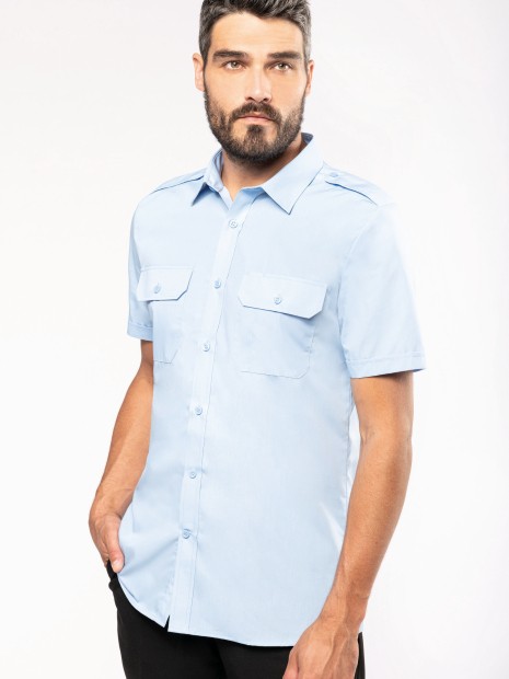 Chemises à personnaliser KARIBAN Chemise pilote manches courtes homme 